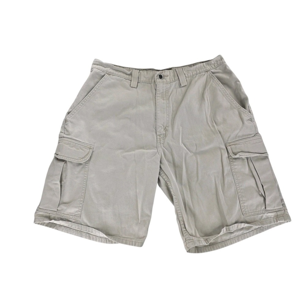 Vtg 90s Levis SilverTab Khakis Cargo Shorts Mens 34x11 Tan Beige Cotton Twill